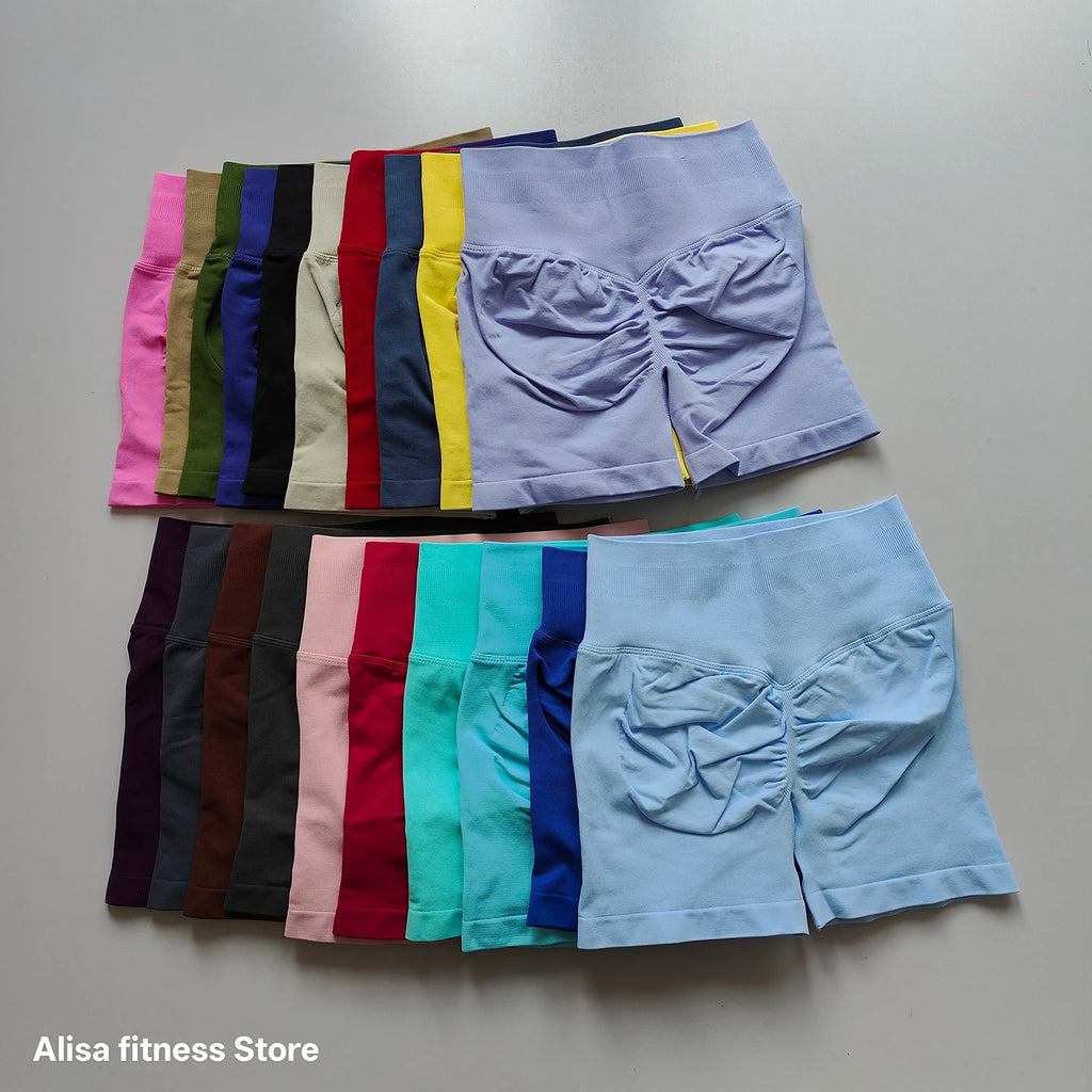 Summer High Waisted Yoga Shorts Tummy Control