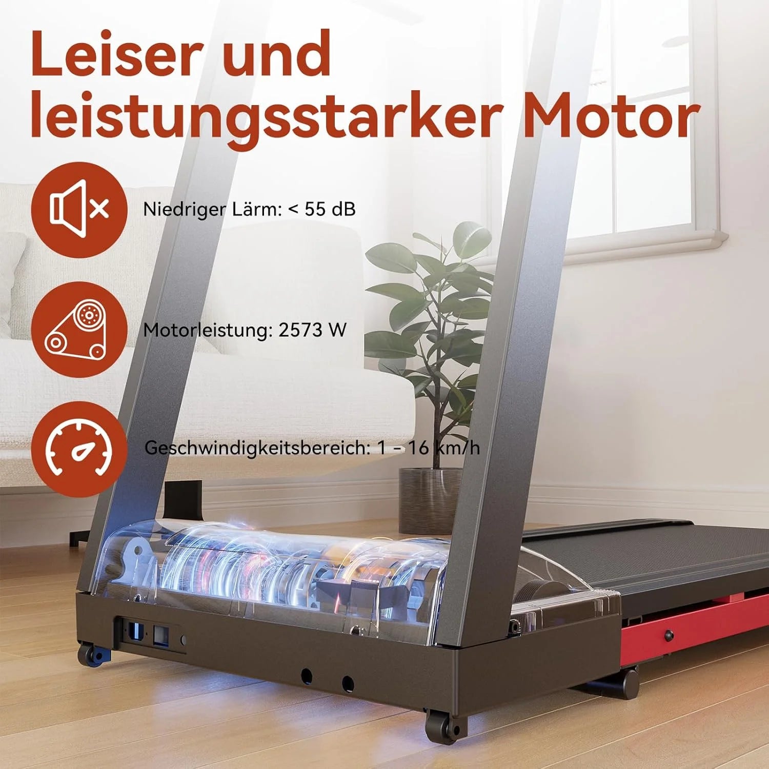 3.5HP Foldable Treadmill 350lbs Adjustable 6% Incline