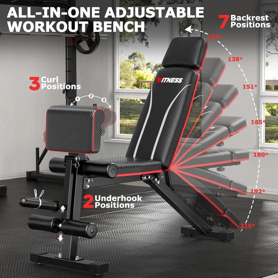 Foldable Workout Bench Adjustable Weight Bench