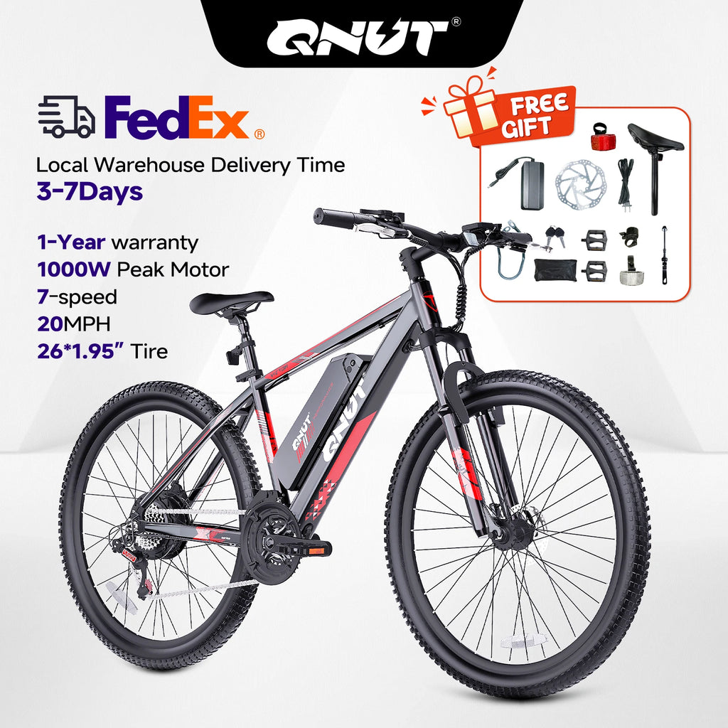 QNUT Victor3.0 Mountain electric Bicycle 1000W 36V 10.4AH 26" Tire All-Terrain E-Bike