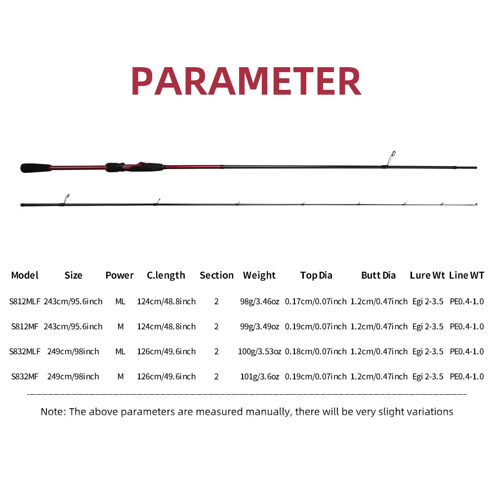 FISHINGFANS High Carbon Egi Rod Squid Lure Rod Spinning Rod