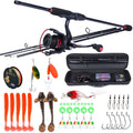 Sougayilang 1.8-2.4m Portable CarbonFishing Rod  and 13+1BB Spinning Fishing Reel and Line Bag Fishing Accessories Set