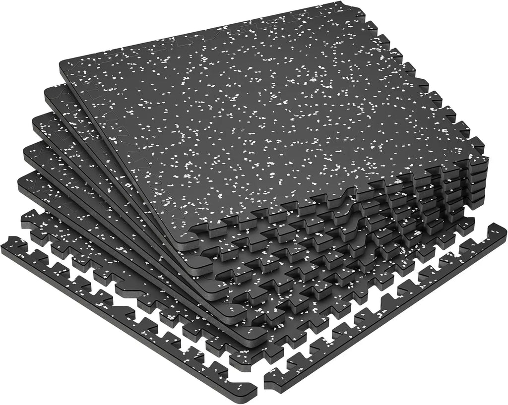 Extra-Thick 0.79'' Interlocking Gym Floor Mats, 6-Piece Set