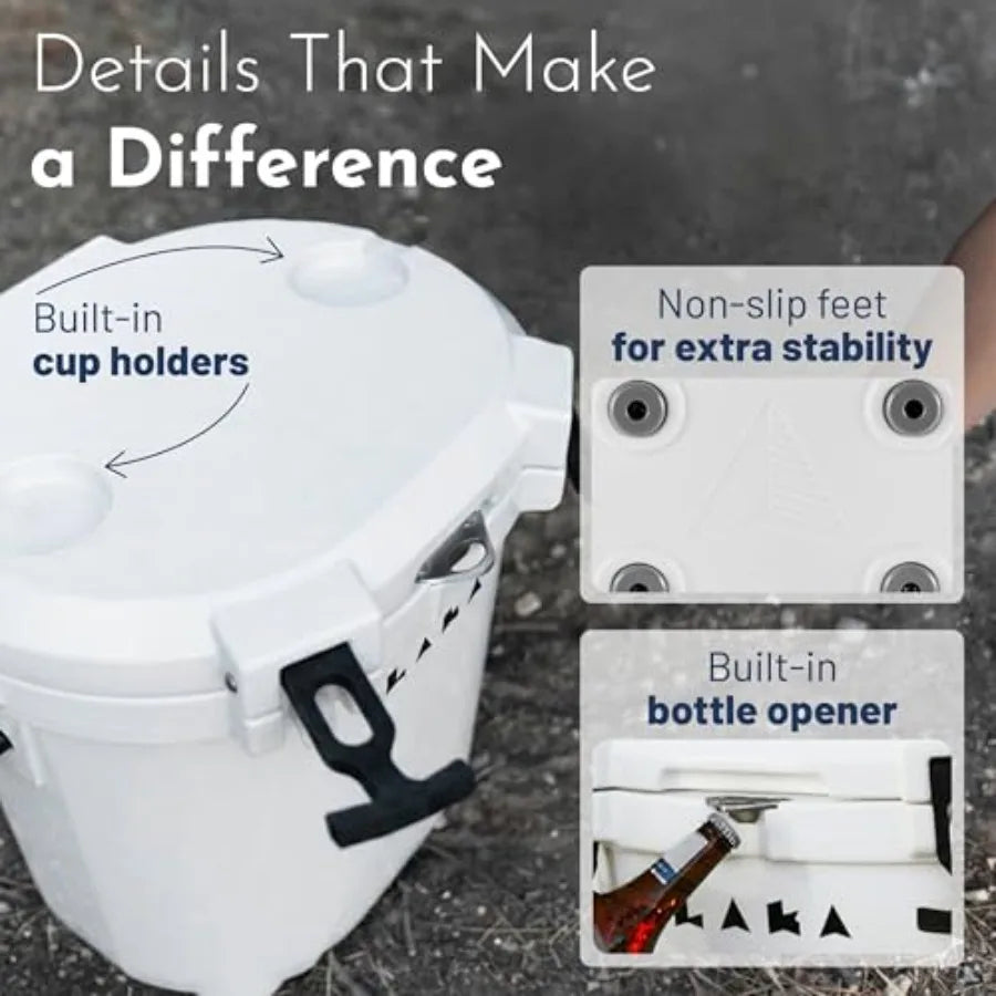 20 Quart Rotomolded Hard Ice Chest Cooler  Holds 18 Cans 25 lb Ice Up to 5 Days Cold with