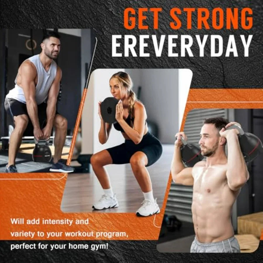 Adjustable Kettlebell Weight Set-Quickly Adjusts Weights, Comfortable Grip,