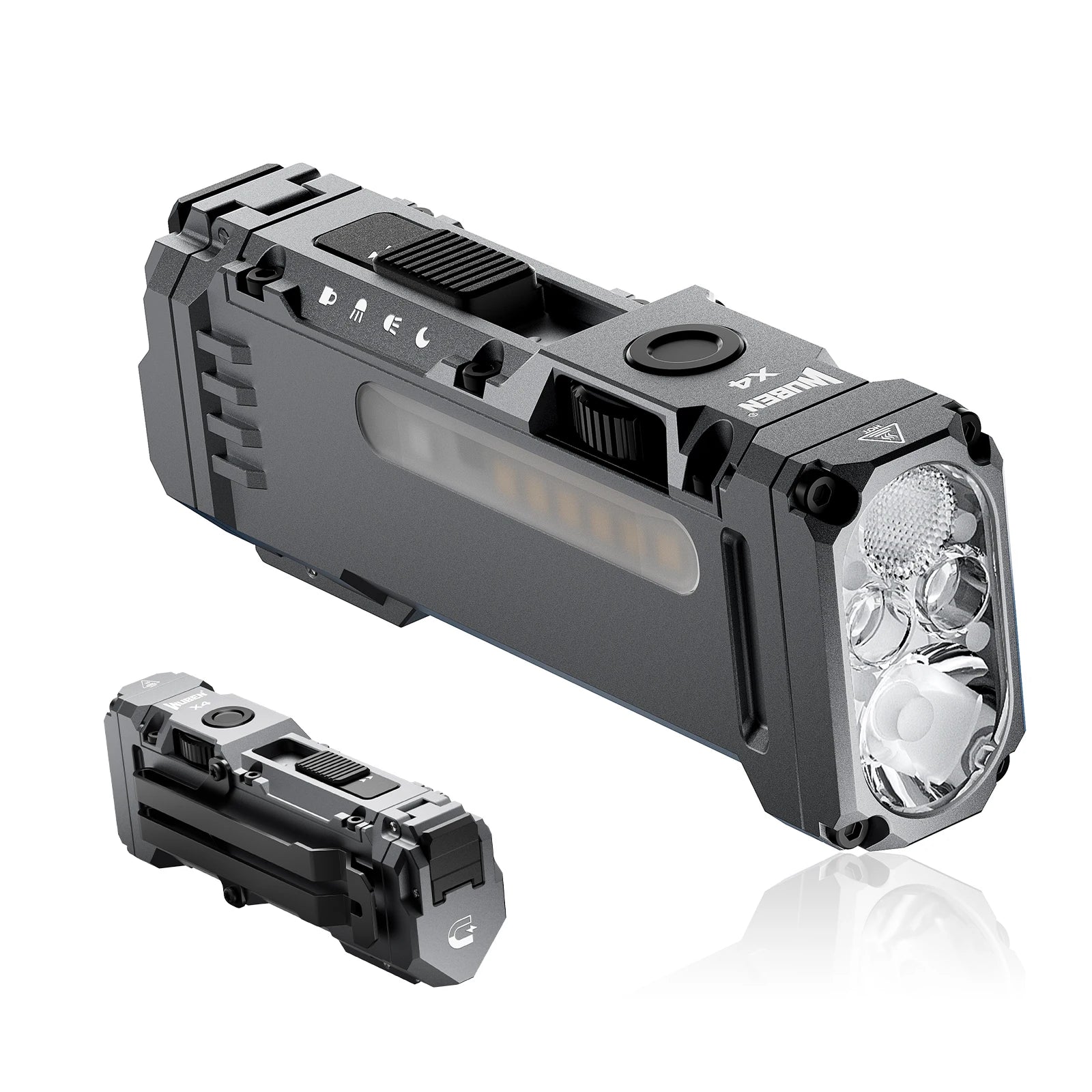 WUBEN X4 EDC Flat Flashlight with RGB Light, 1500 Lumens Mini Flashlight