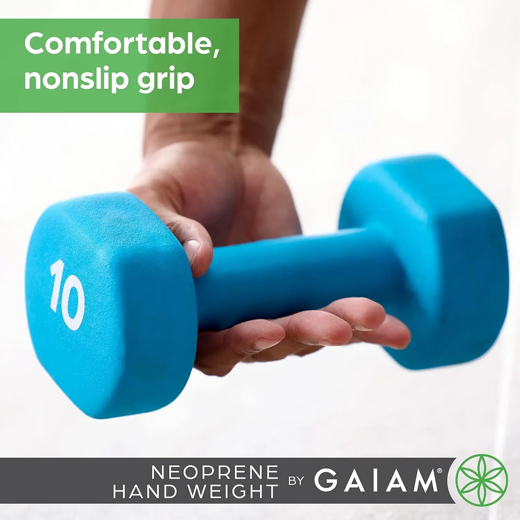 Neoprene Coated Hexagon Dumbbell  Non-Slip Grip, 8lb Green Free Weight