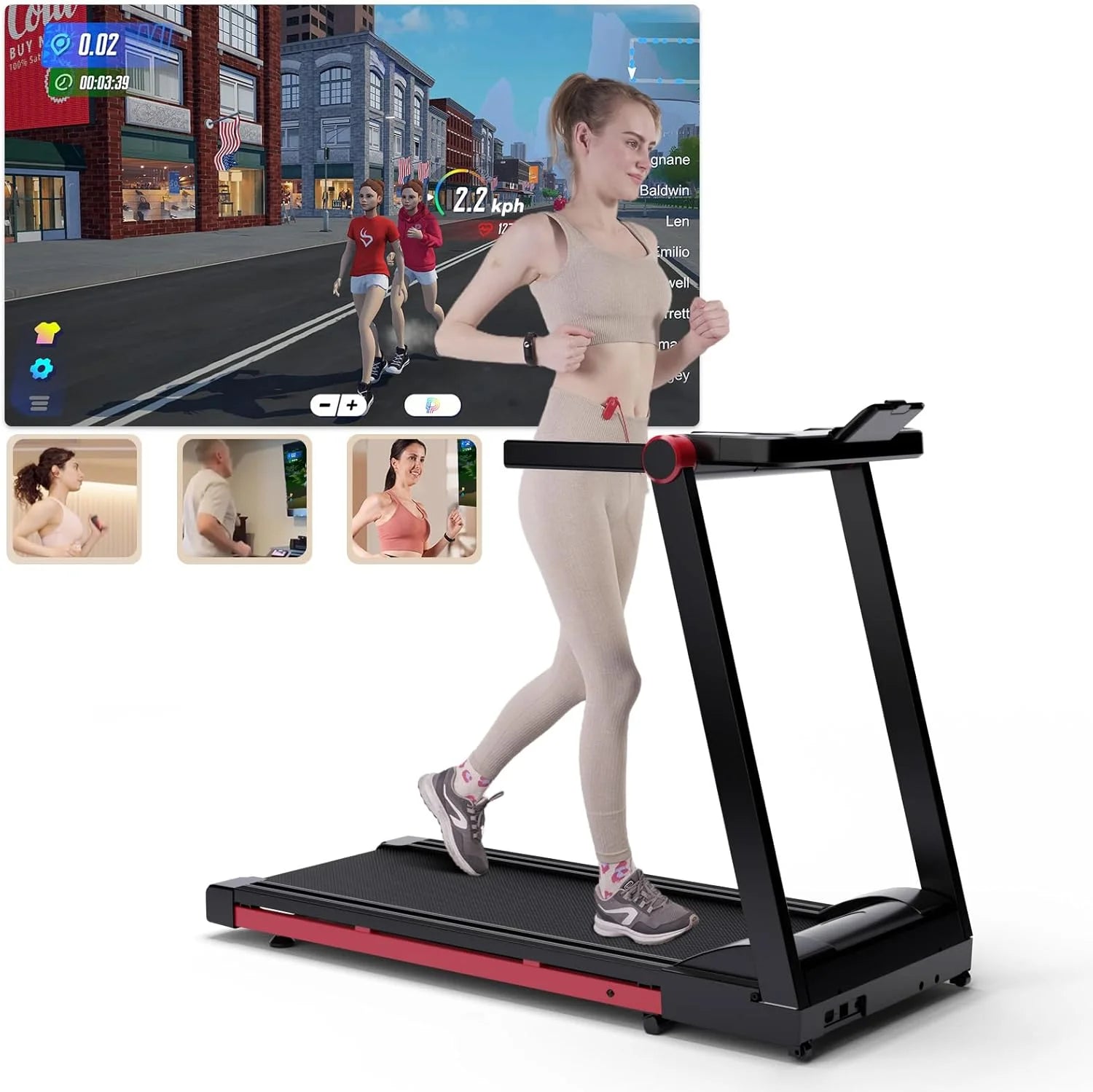 3.5HP Foldable Treadmill 350lbs Adjustable 6% Incline