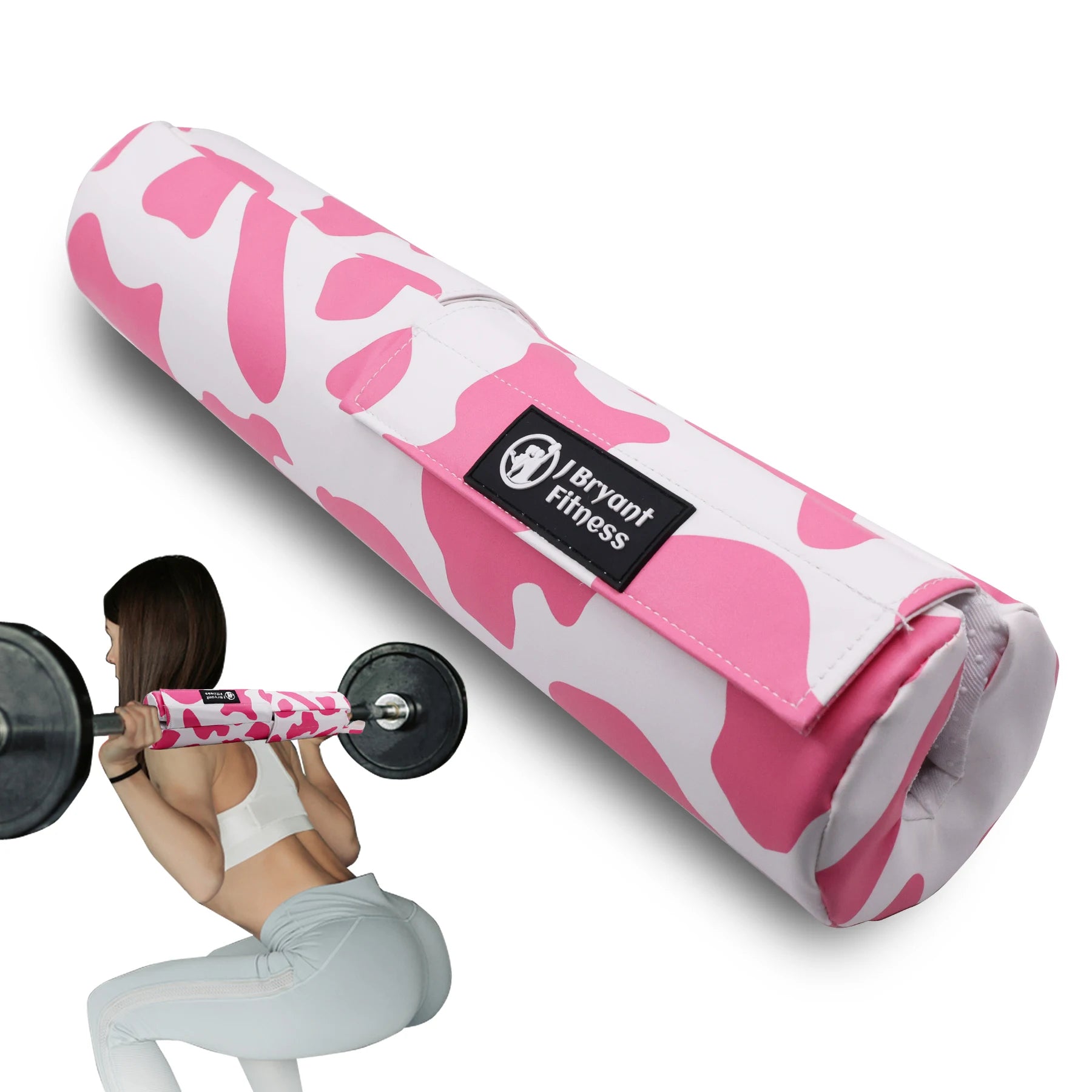 Cow Print Barbell Squat Pad Thick Foam PU Leather Padding for Neck Shoulder