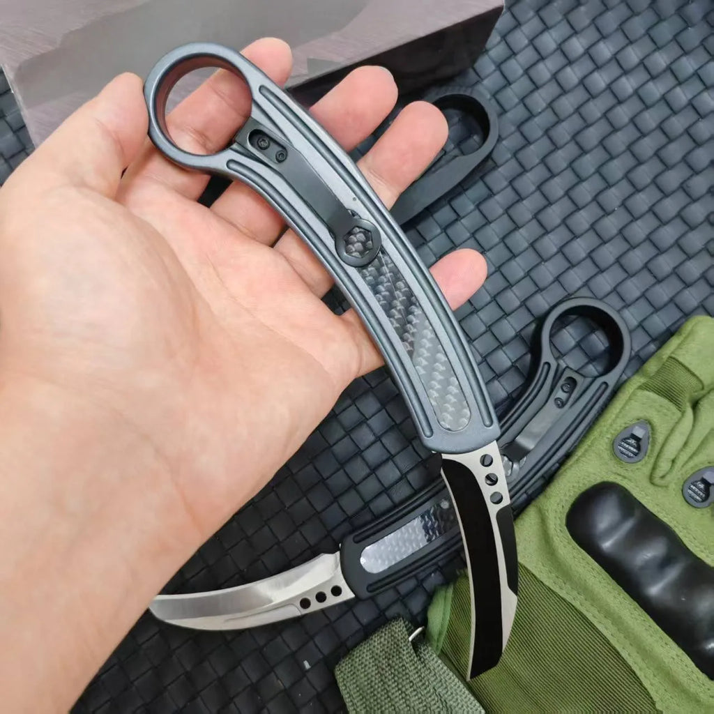 Pocket Knife 440C Steel Blade Aluminum Handle Outdoor Tactical Camping