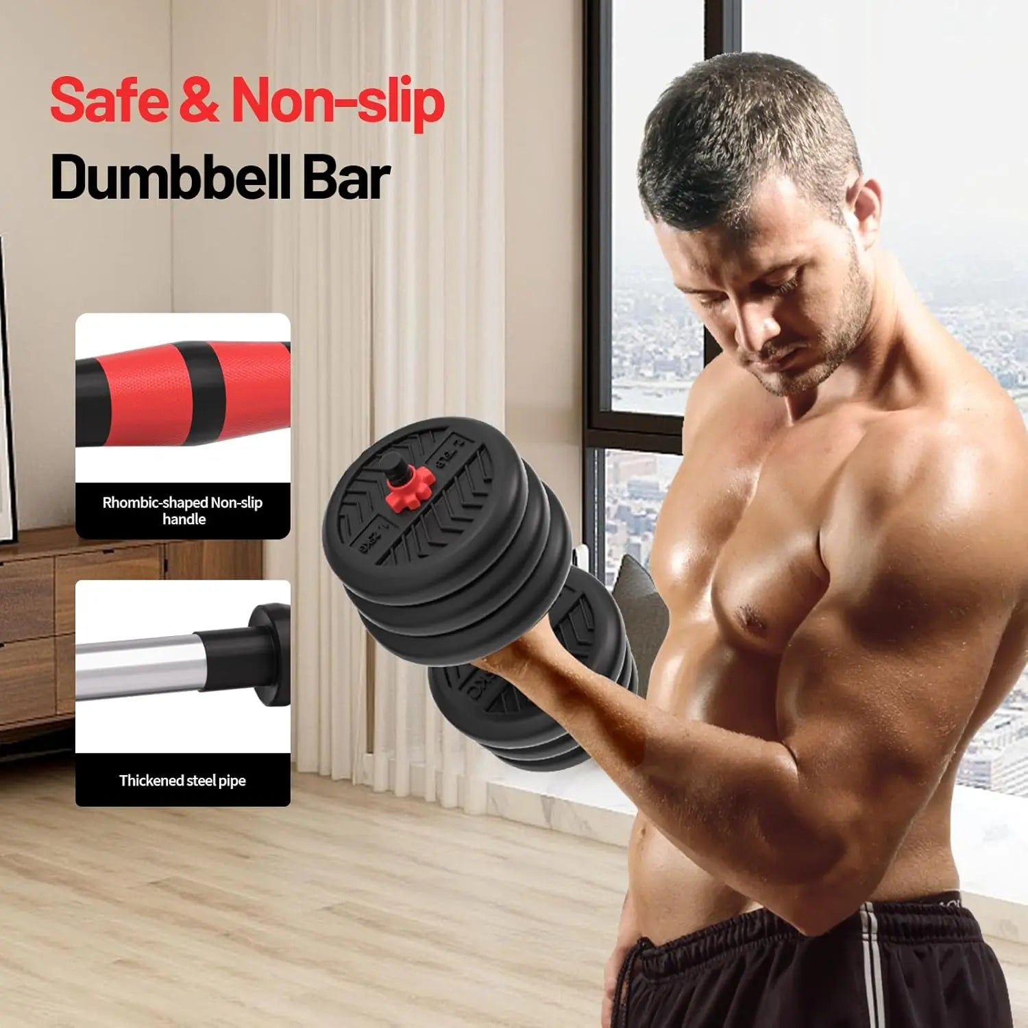 Adjustable Dumbbell Set 20-80lbs,