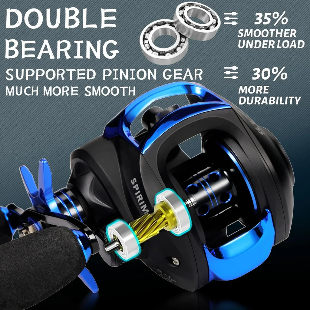 Sougayilang Fishing Rod Reel Combo 1.8/2.m Carbon Fiber Casting Rod and 8.0:1 High Speed Baitcasting Reel