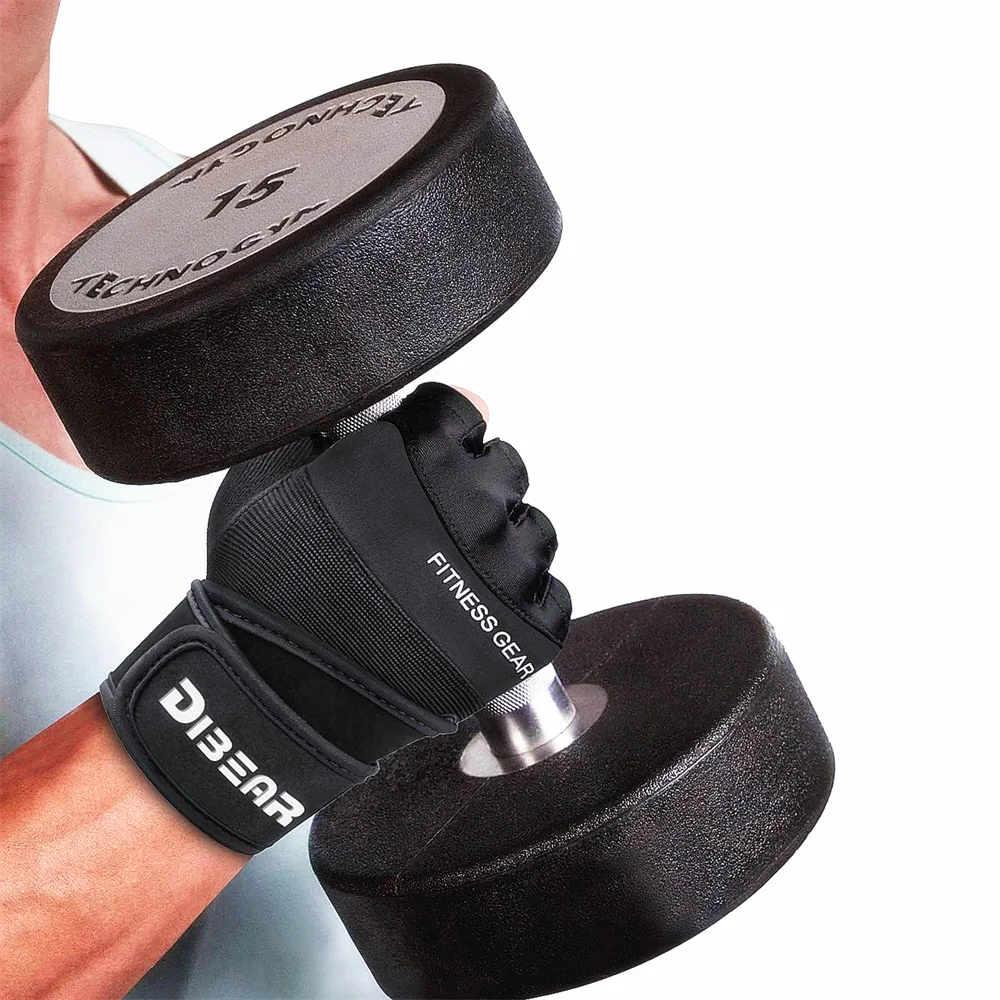 Bodybuilding Gym Gloves Weightlifting Dumbbell Kettlebell Pull Ups