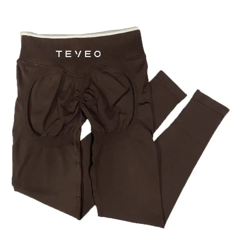 TEVEO Women's Sports Yoga Shorts Bra Set leggings