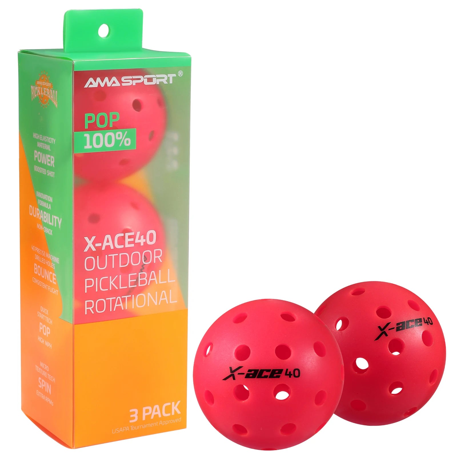 Pickleball Balls, USAPA Approved-High Bounce True Flight
