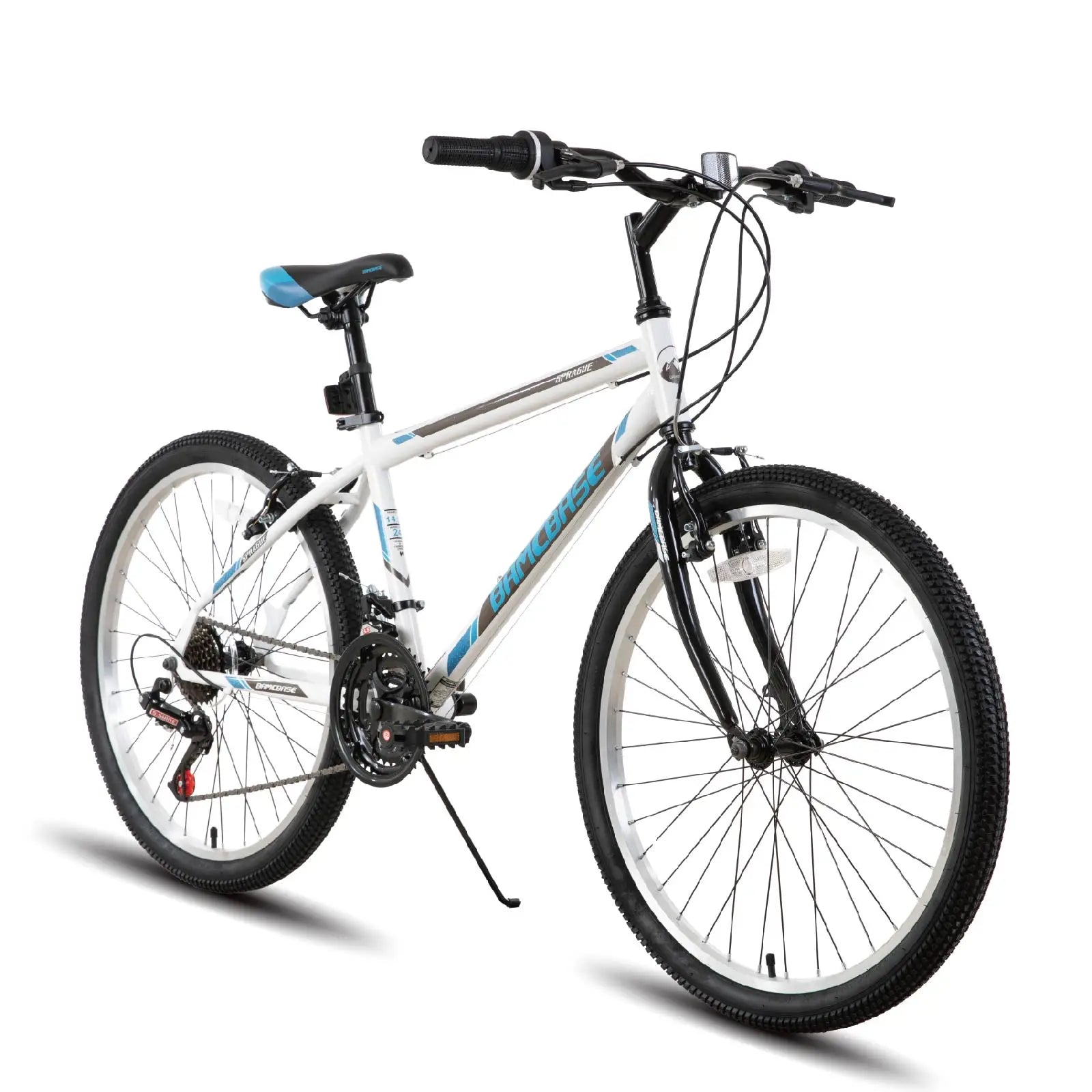 Hiland 24 26 inch Mountain Bike for Men Women, 21 Speeds High-Carbon Steel Frame