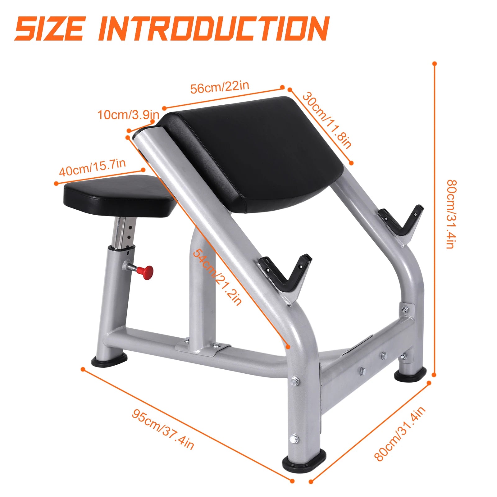 Seated Isolated Barbell Dumbbell Biceps Station with Adjustable Seat