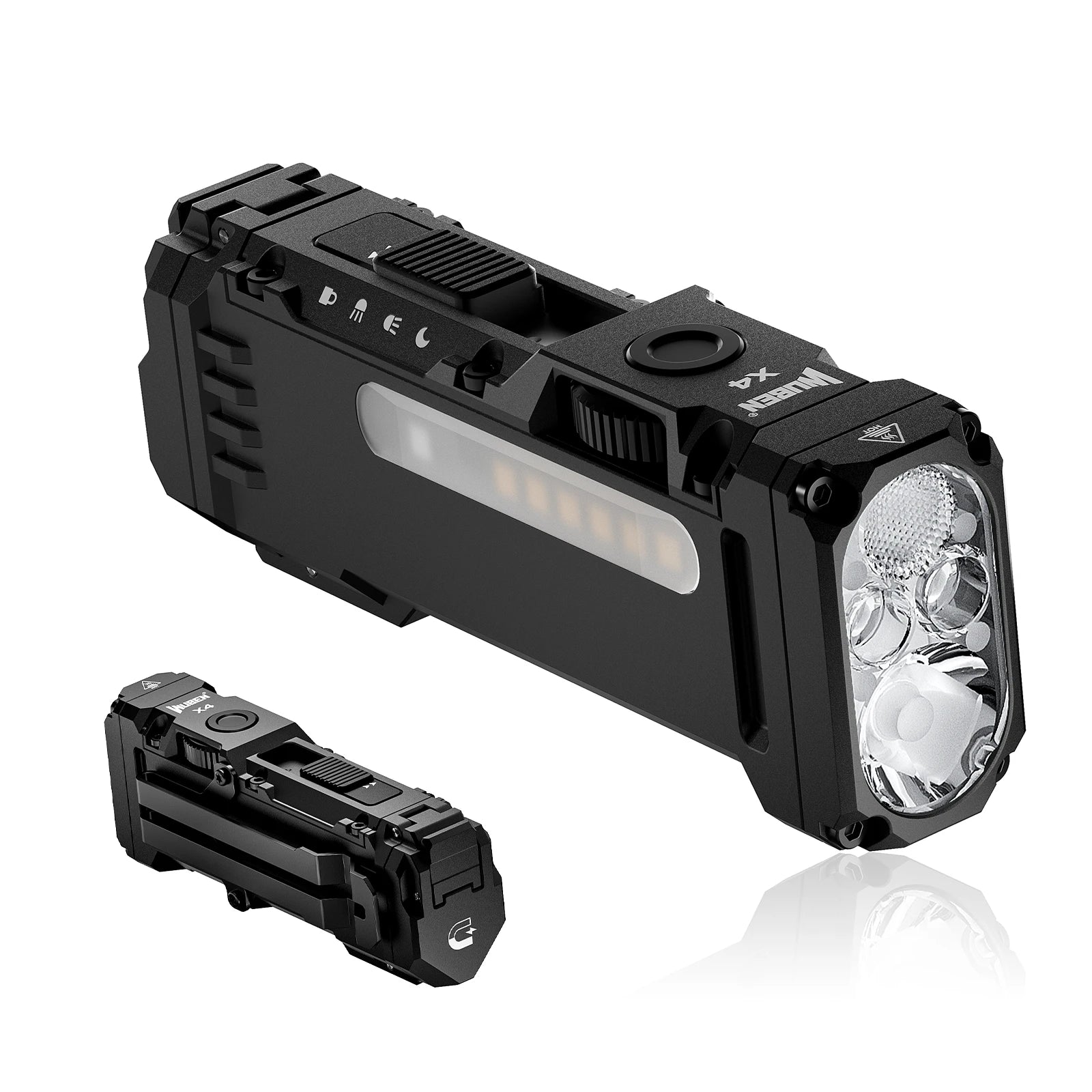 WUBEN X4 EDC Flat Flashlight with RGB Light, 1500 Lumens Mini Flashlight