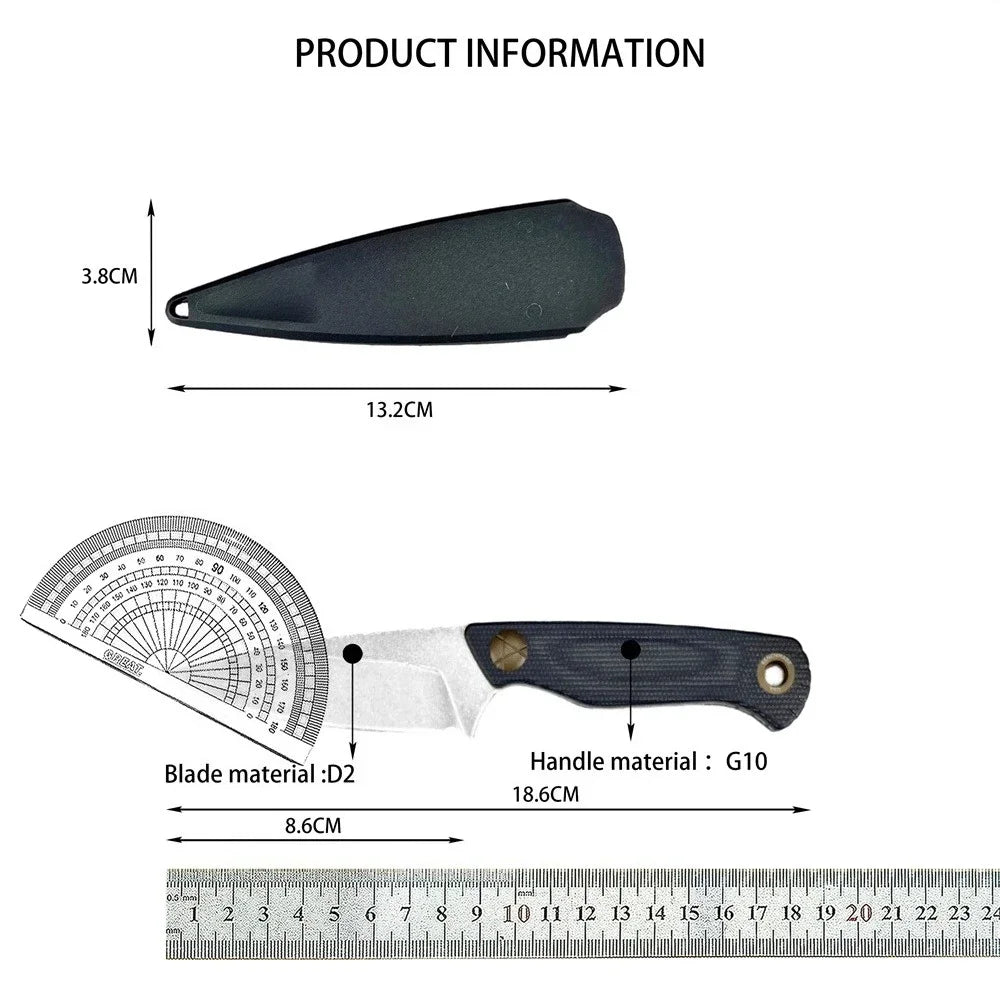 BM 203BT Fixed Blade Knife with Sheath D2 Steel Blade G10 Handle