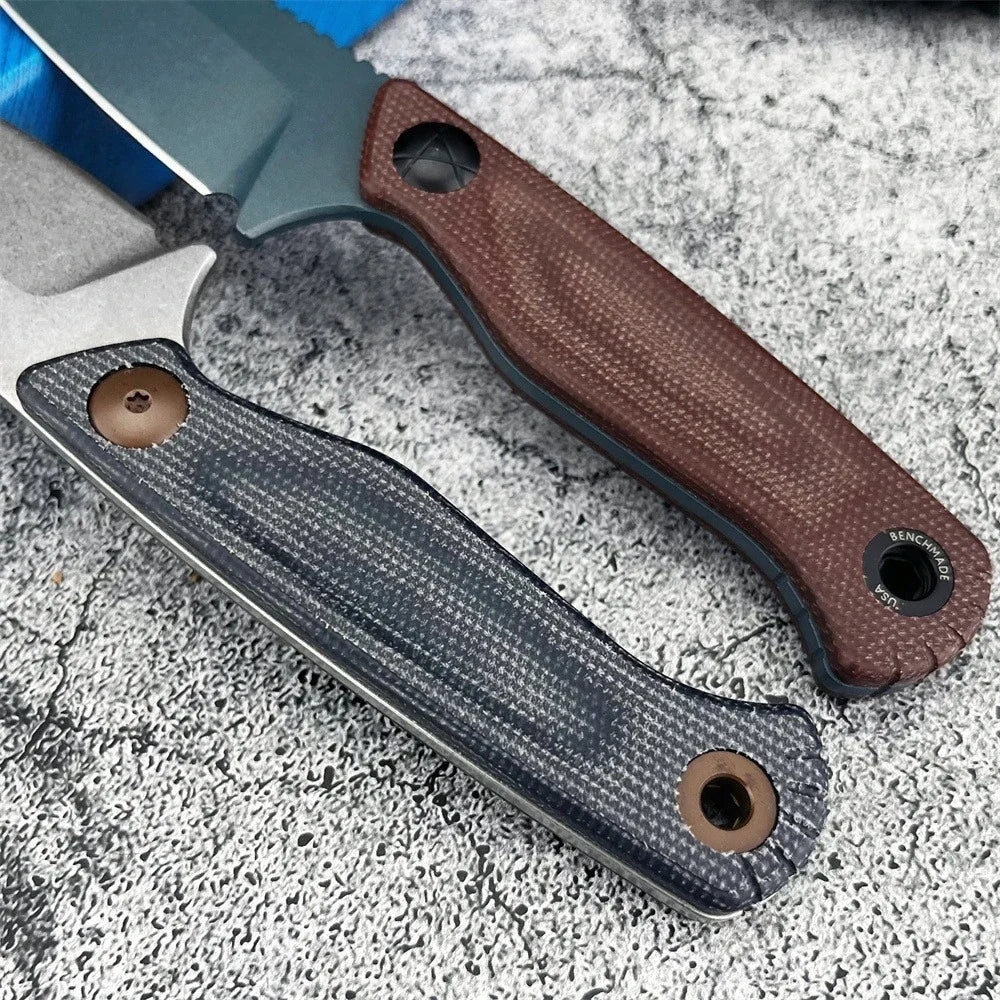 BM 203BT Fixed Blade Knife with Sheath D2 Steel Blade G10 Handle