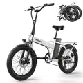 QRONGE Waterfall Folding Electric Bike 1000W Peak 48V 13.5AH Removable Battery Electric Bicycle 20" Fat Tire 28 MPH