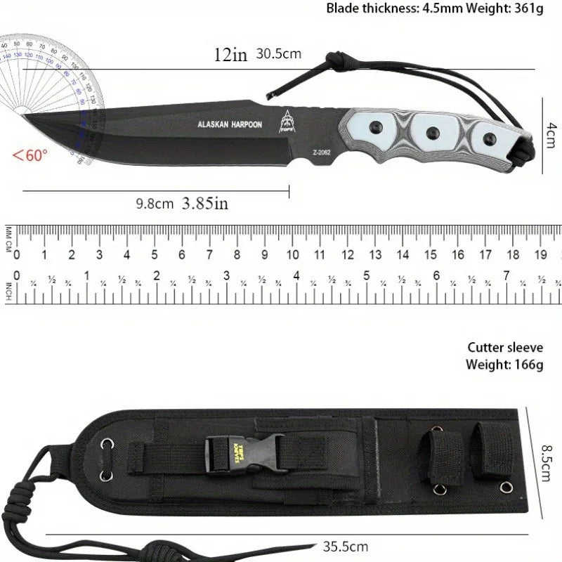 High-hardness Large Straight Knife Outdoor Camping Hiking