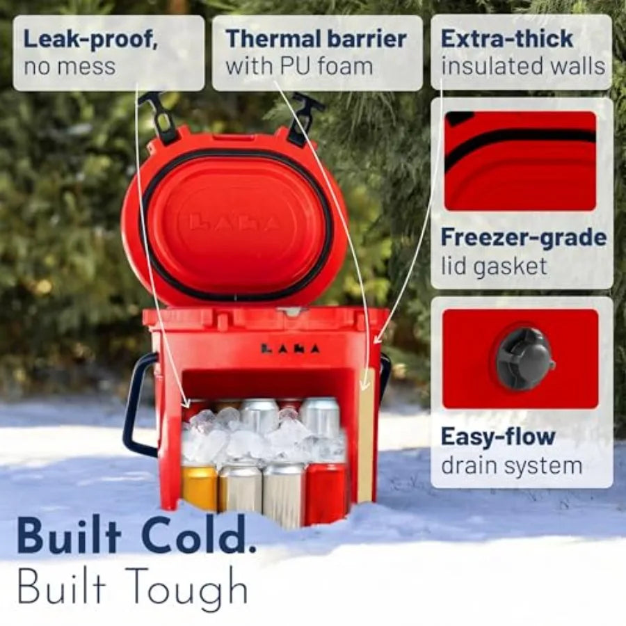 20 Quart Rotomolded Hard Ice Chest Insulated Cooler Holds 18 Cans 25 lb Ice Up to 5 Days Cold