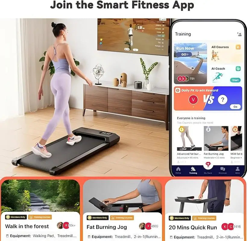 Superun  2-in-1 Home/Office 2.5 HP Walking Treadmill  with APP & Remote Control
