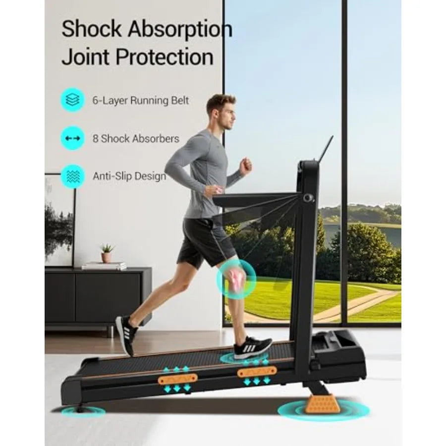 3-in-1 Quiet Portable Folding Walking Pad Treadmill with Handles 2.5HP 12 Incline 330LBS Weight Capacity