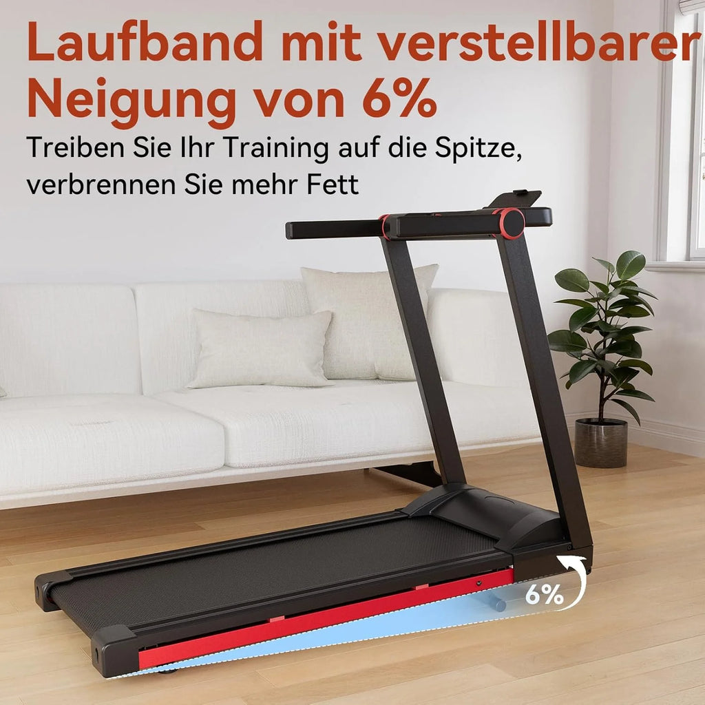 3.5HP Foldable Treadmill 350lbs Adjustable 6% Incline
