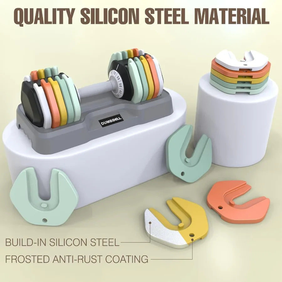 25 55 lbs Pair Adjustable Dumbbell Set for Home Workouts