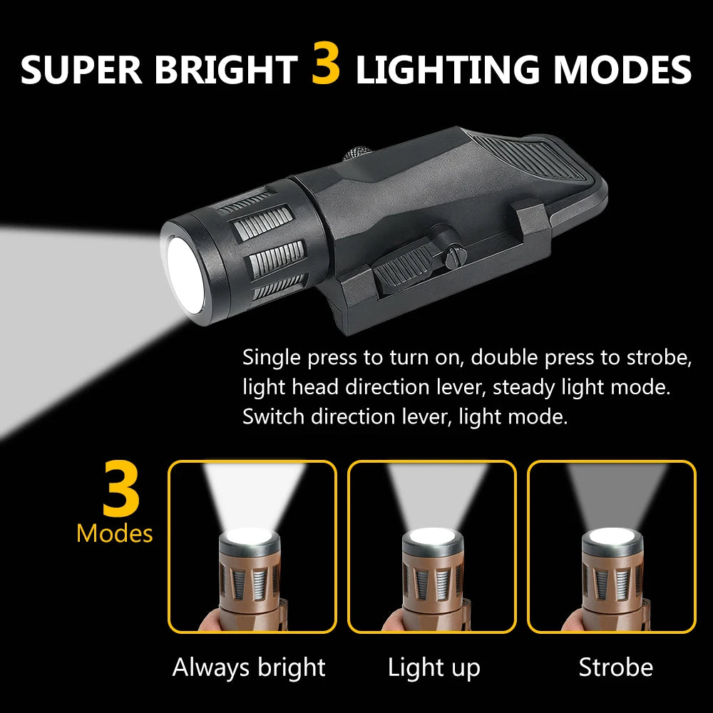 BOOIU Tactical Flashlight WML-G2 Nylon Metal Strobe LED Light