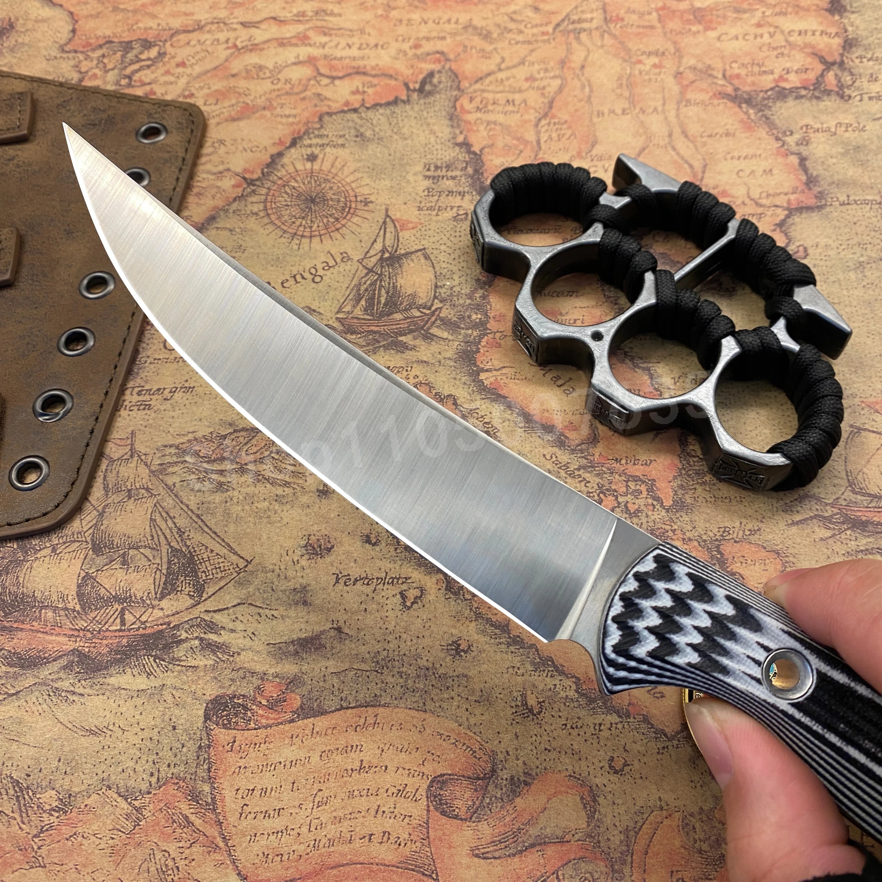 Meatcrafter 15500 High-Strength Large Straight Knife D2 Steel Blade
