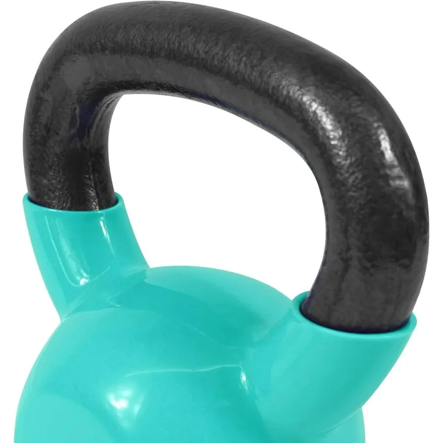 Kettlebell, Vinyl Coated Kettlebell Cast Iron Sets with Stable Flat Bottom