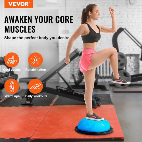 23/26 Inch Half Exercise Ball with Resistance Bands