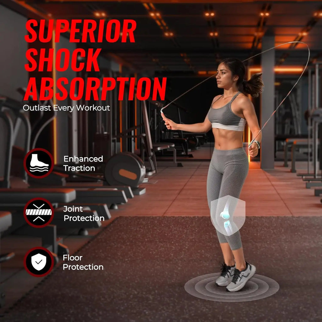 Extra-Thick 0.79'' Interlocking Gym Floor Mats, 6-Piece Set