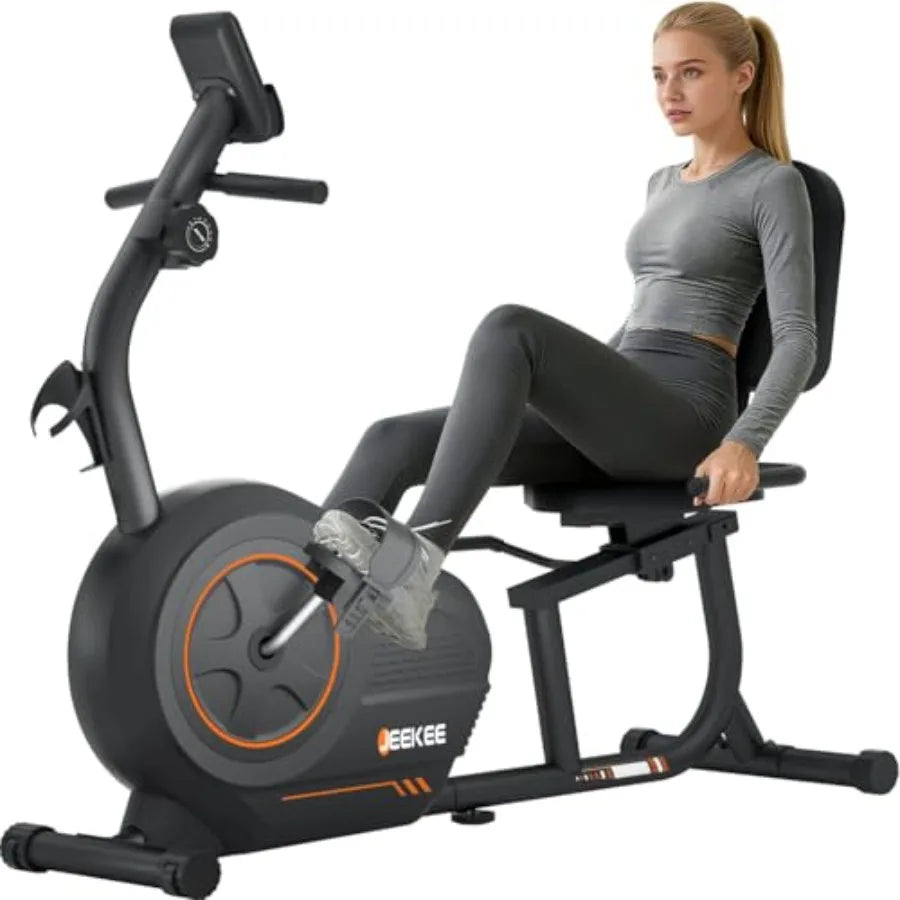 Recumbent Exercise Bike Magnetic Resistance Heart Rate Handle