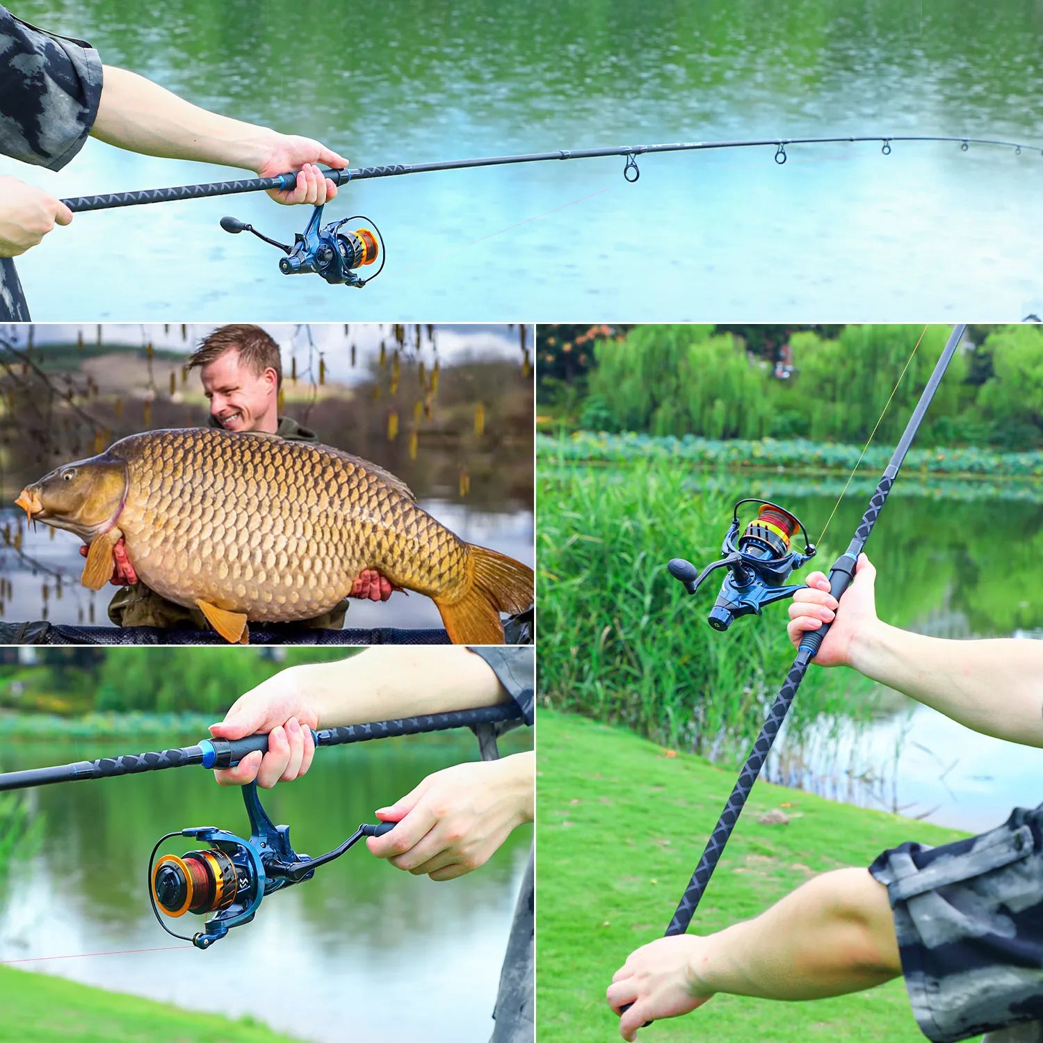 Sougayilang Spinning Fishing Rod and Reel Set 3sections