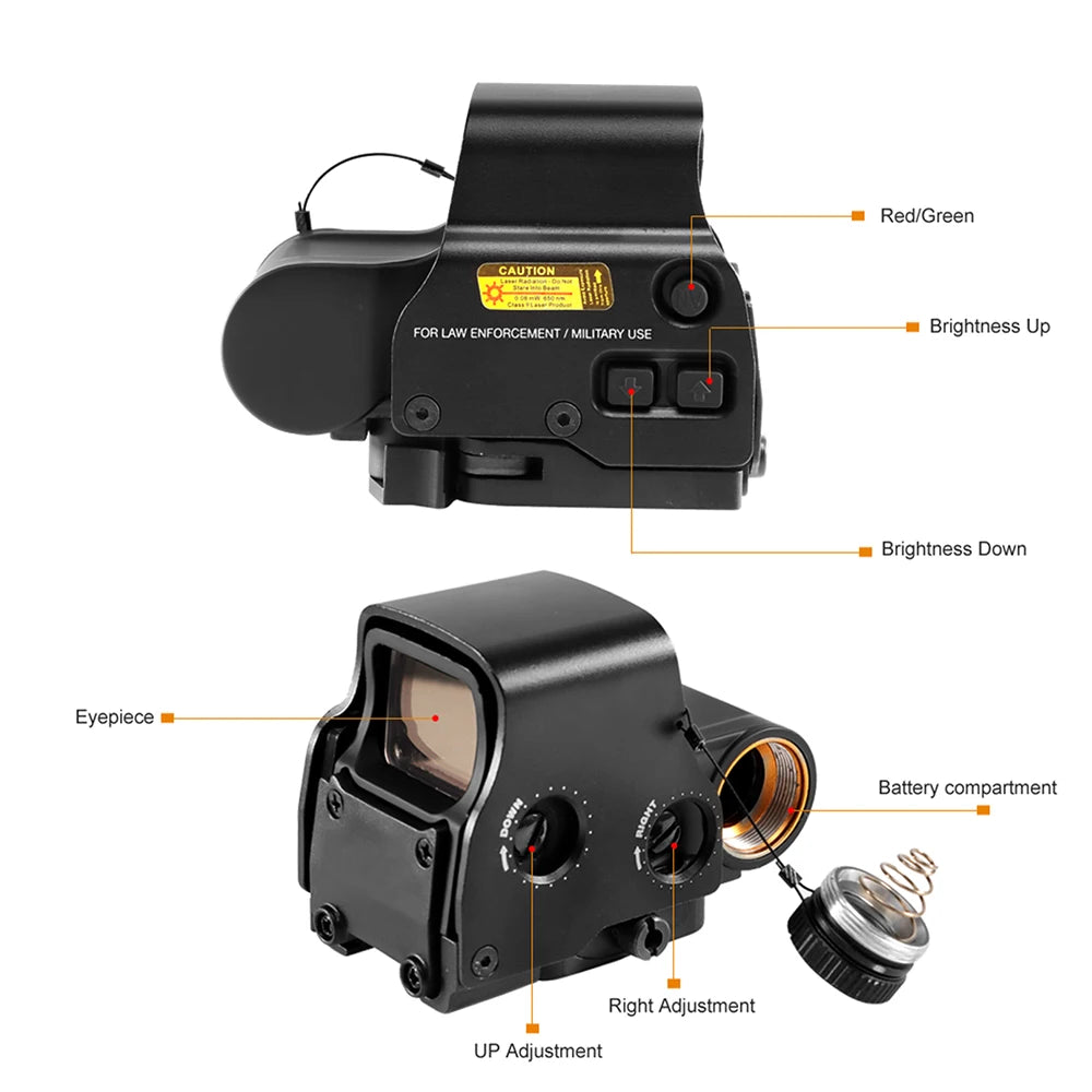 Red Green Dot Holographic Sight Scope Hunting Reflex Sight Riflescope 20mm Mount Airsoft Gun