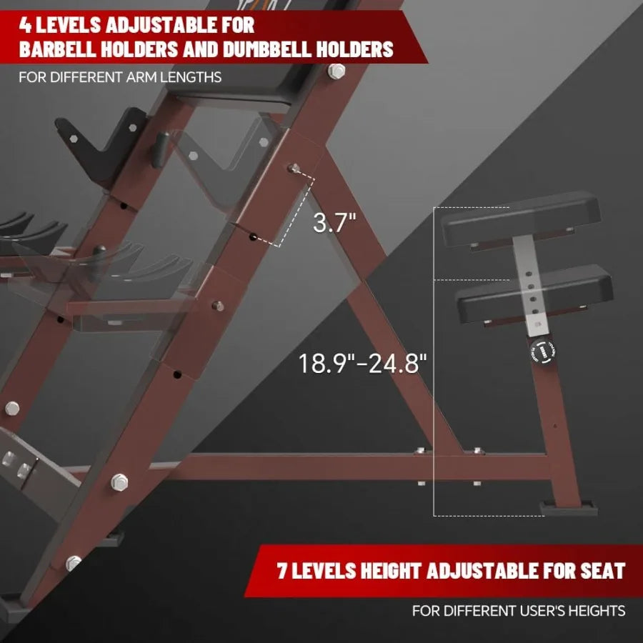 Preacher Curl Bench with EZ Curl Bar and 90LB Weight Plate Set