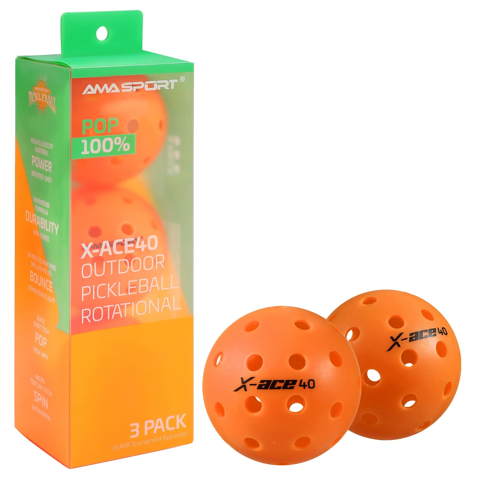 Pickleball Balls, USAPA Approved-High Bounce True Flight