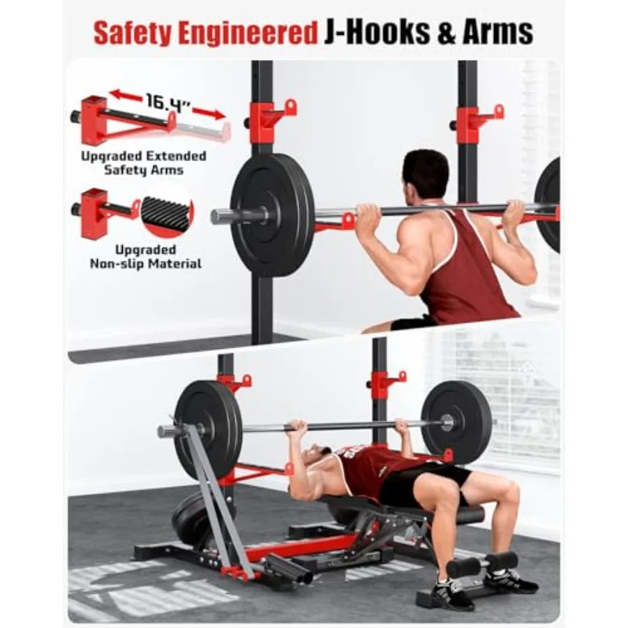 Smith Machine Squat Rack Combo Multi-Functional Power Racks