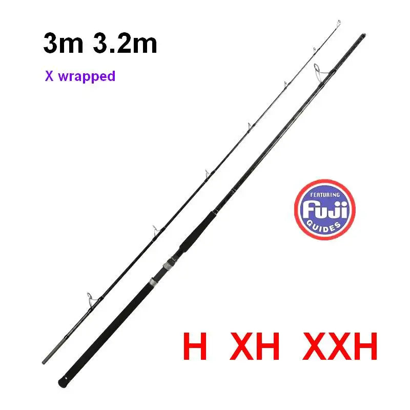 2 Section X Wrapped Fuji Parts Toray Carbonfiber Fishing Rod