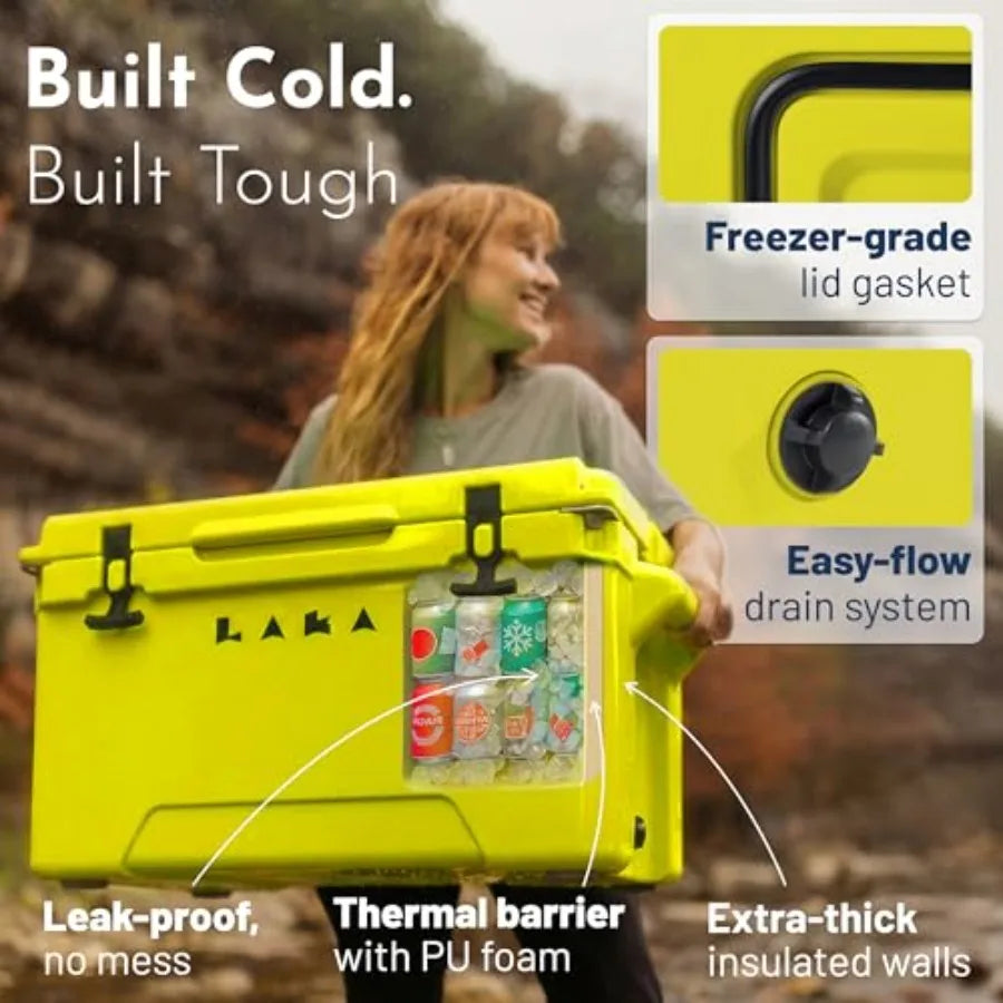 45 Quart Rotomolded Hard Cooler  Holds 36 Cans/45 lb Ice Up to 10 Days Cold