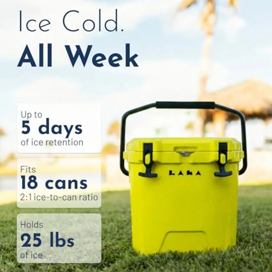 20 Quart Rotomolded Hard Ice Chest Holds 18 Cans + 25 lb Ice Up to 5 Days Col