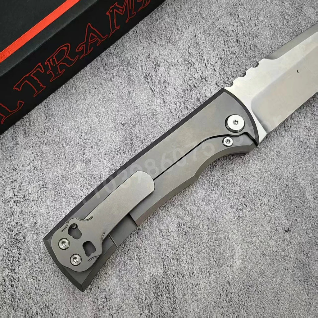 High-quality Titanium Alloy Folding Knife Stainless Steel D2 Blade