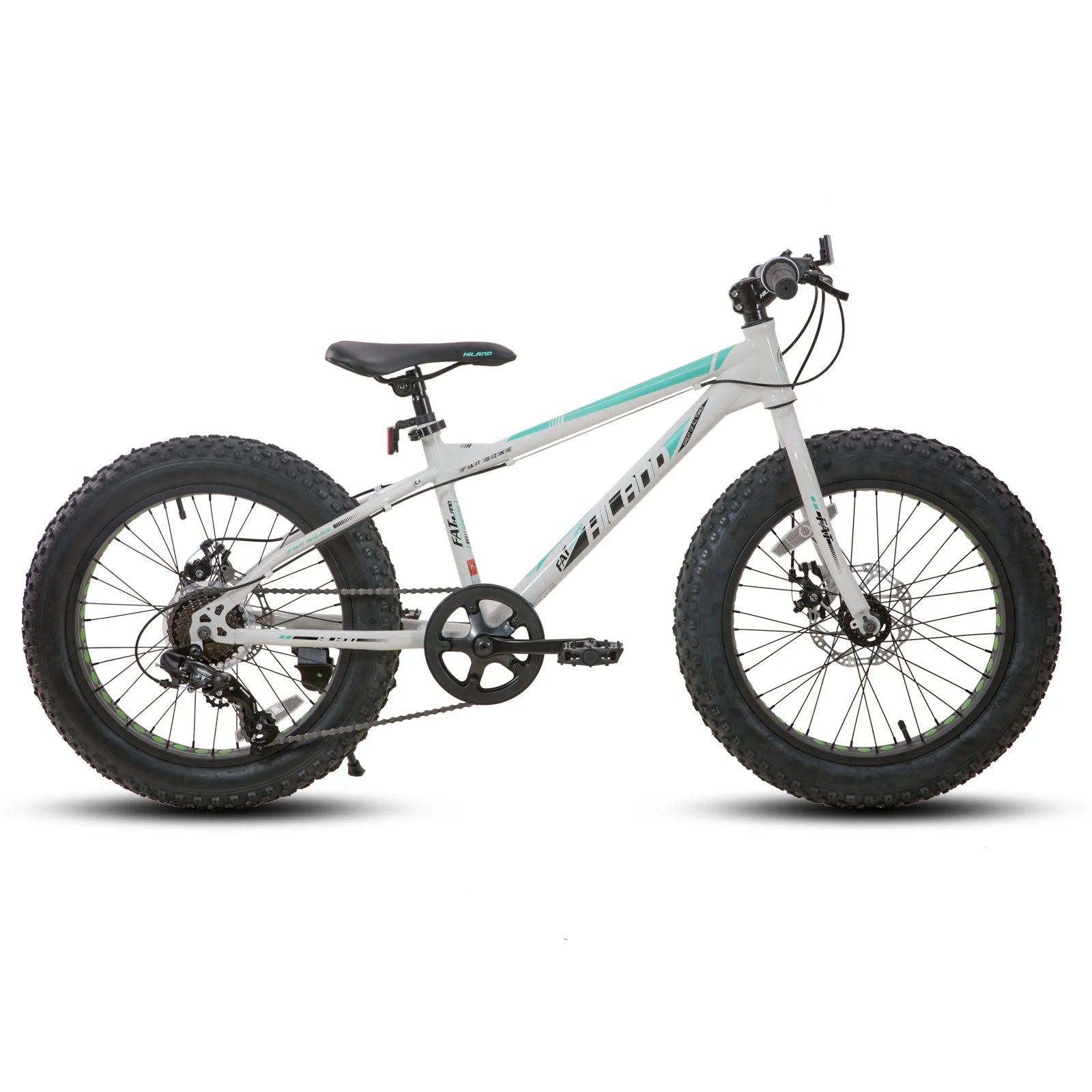 Hiland 20 Inch Kids' Bicycles Fat Tire Mountain Bike Shimano 7-Speed, Dual-Disc Brake