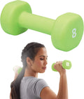 Neoprene Coated Hexagon Dumbbell  Non-Slip Grip, 8lb Green Free Weight