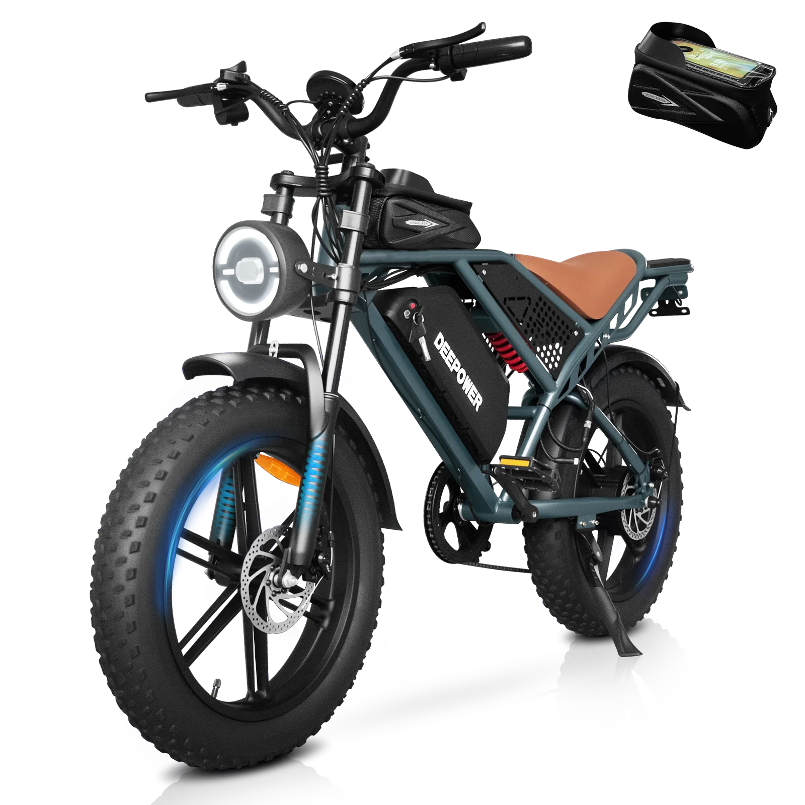 DEEPOWER QS7 Electric Bicycle 1500W Brushless Motor MTB Electric Bike 48V 60AH Lithium Battery Speed 50Km/h
