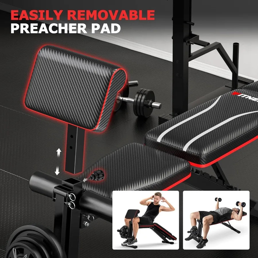 Foldable Workout Bench Adjustable Weight Bench
